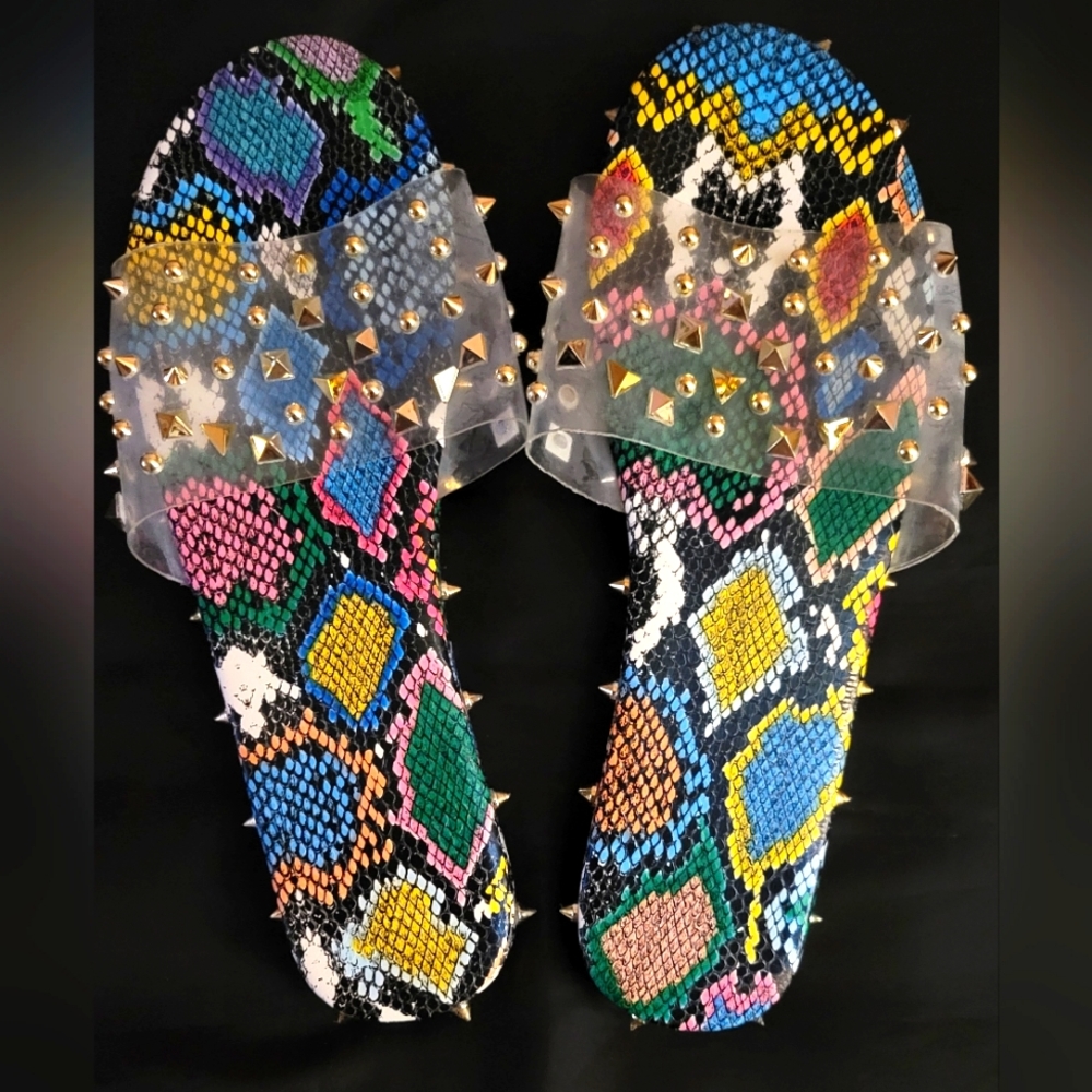 Women's Spiked Slide Sandals
